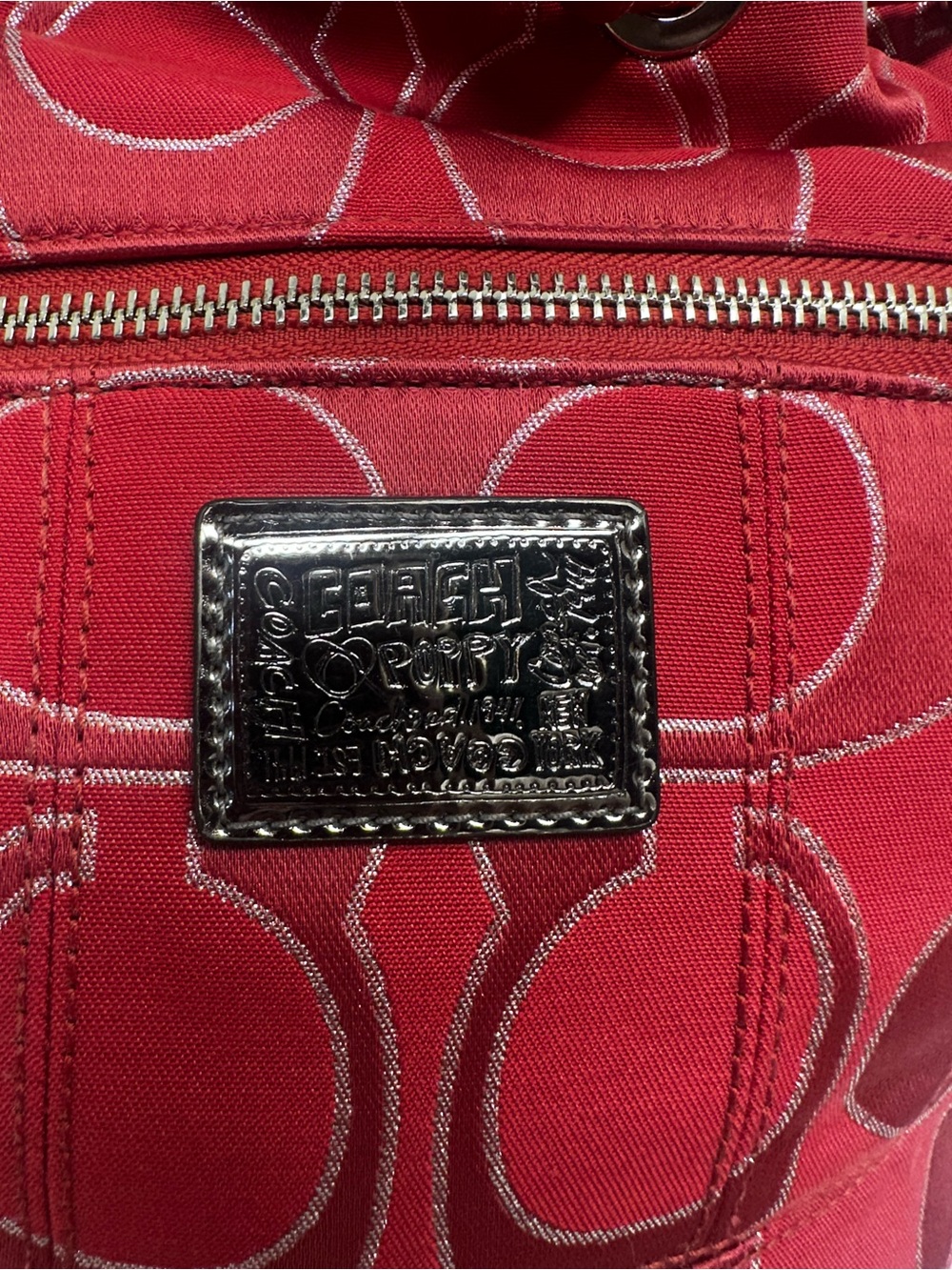 Coach Poppy Signature Lurex Cinch Bucket Bag - Picture 3 of 17